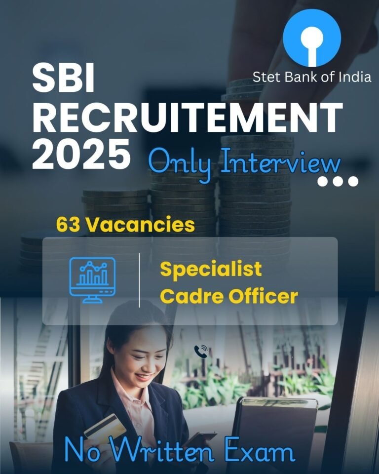 SBI Specialist Cadre Officer (Credit Analyst) Recruitment 2025- Only Interview