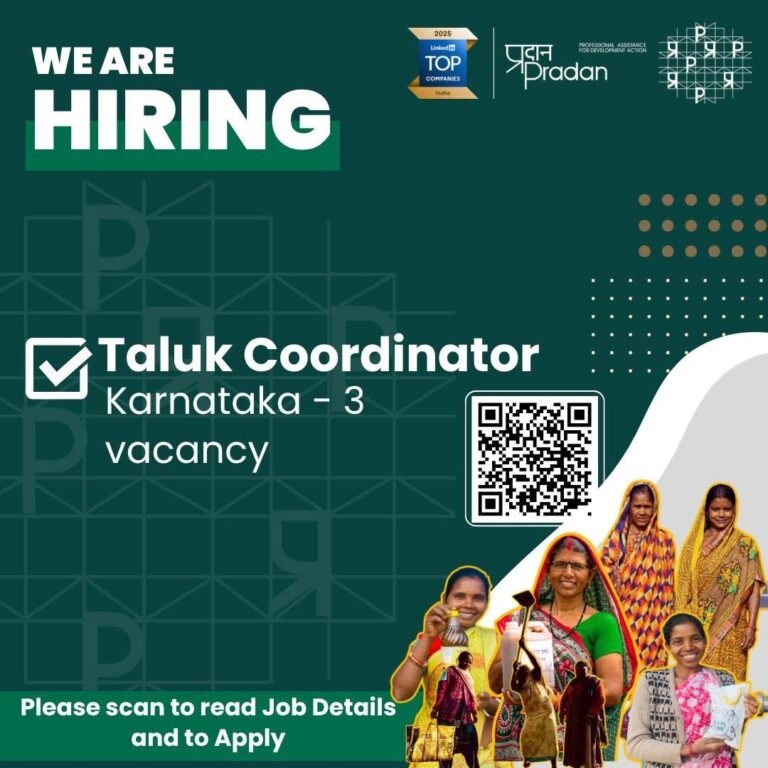 PRADAN Taluk Coordinator Recruitment 2025: कर्नाटक में 32-36 हजार वेतन के साथ नई भर्ती